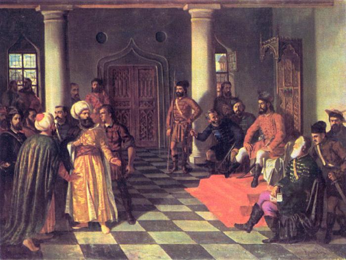 Amandus Adamson Vlad the Impaler and the Turkish Envoys oil painting image